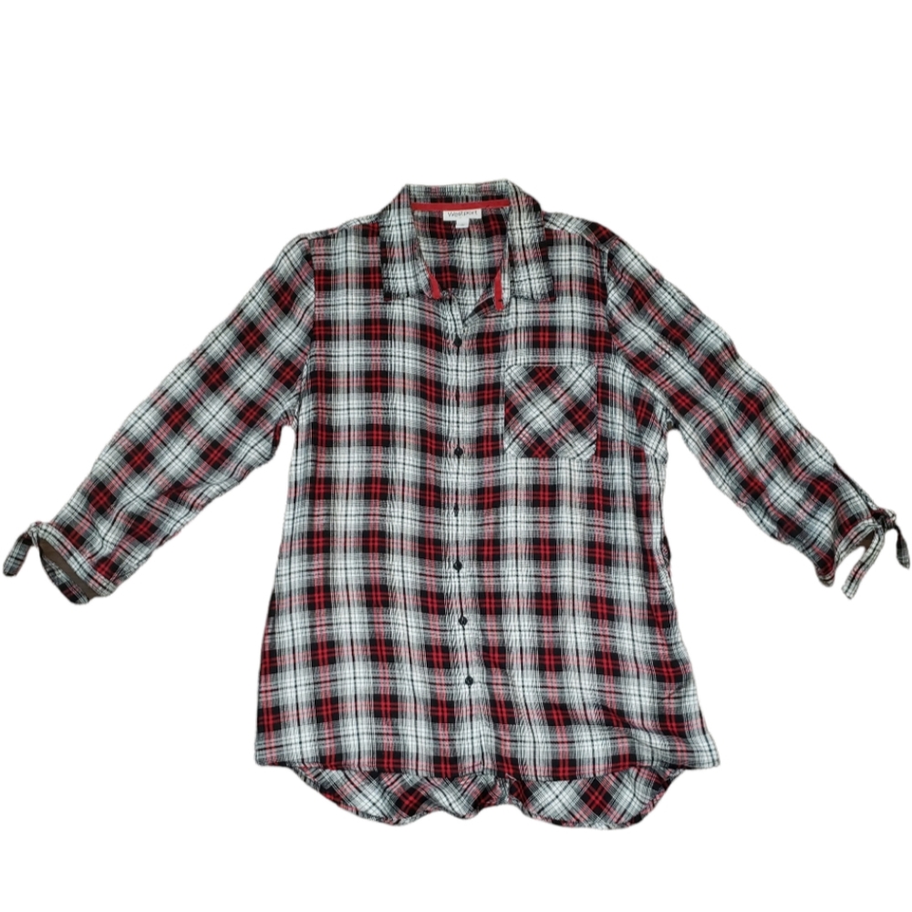 NWOT Westport Plaid Top, Size L